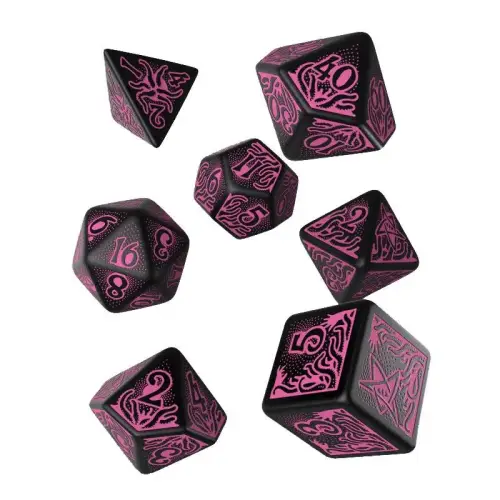 Komplet Kości Q Workshop - Call of Cthulhu 7th Edition Dice Set Black & Magenta