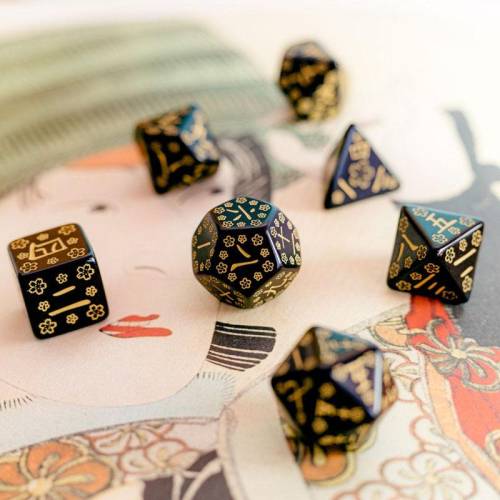 Komplet Kości Q Workshop - Japanese Dice Set Deep Night Firefl