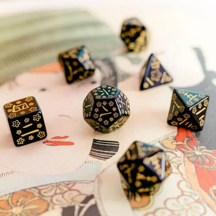 Komplet Kości Q Workshop - Japanese Dice Set Deep Night Firefl