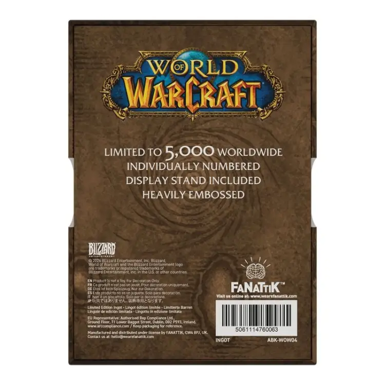 Fanattik - WORLD OF WARCRAFT - Cover - Limited Edition Ingot