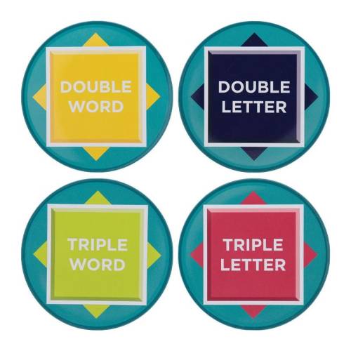 Fanattik - SCRABBLE - 4 Embossed Metal Coasters