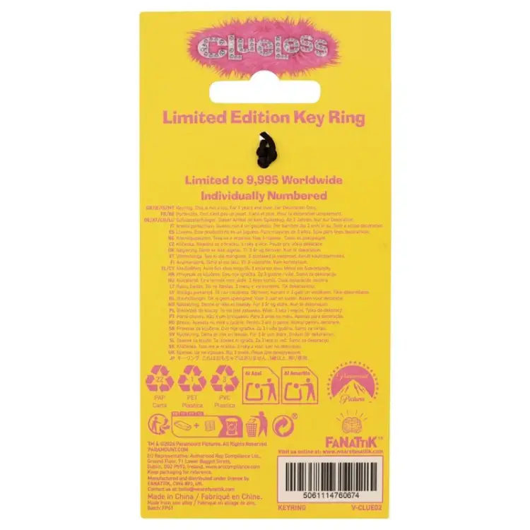 Fanattik - CLUELESS - License Plate - Limited Edition Keyring