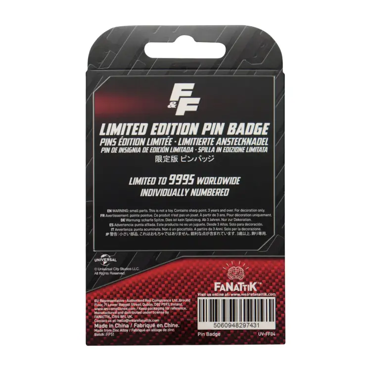 Fanattik - FAST & FURIOUS - Familia License Plate - Limited Edition Pin's