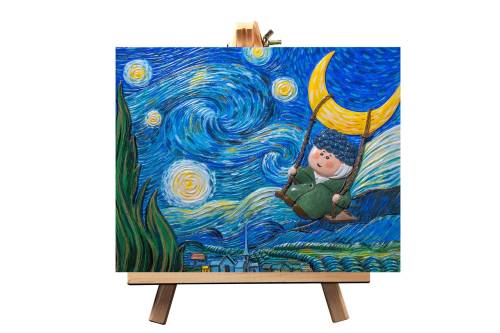 Madness - Resin DIY 3D Painting - Swinging in the starry night - 13.5x10cm