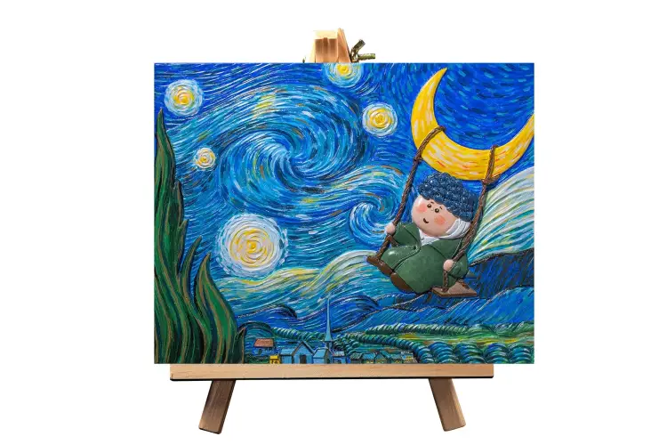 Madness - Resin DIY 3D Painting - Swinging in the starry night - 13.5x10cm