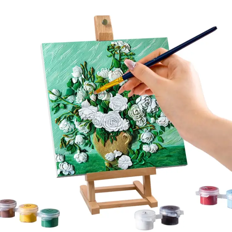 Madness - Resin DIY 3D Painting - White Rose - 34x34cm