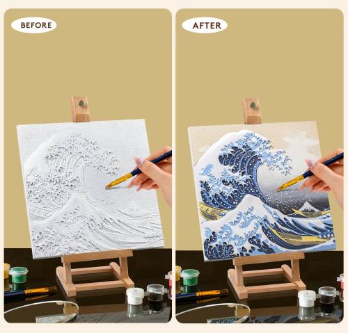 Madness - Resin DIY 3D Painting - Great wave Kanagawa - 34x34cm