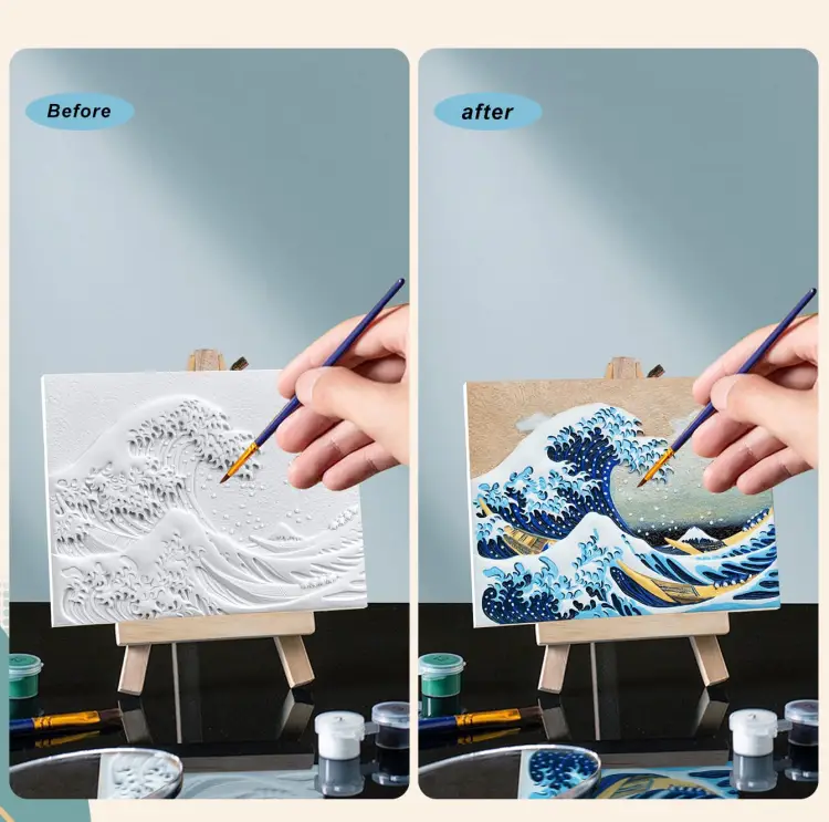 Madness - Resin DIY 3D Painting -Great wave of Kanagawa - 13.5x10cm