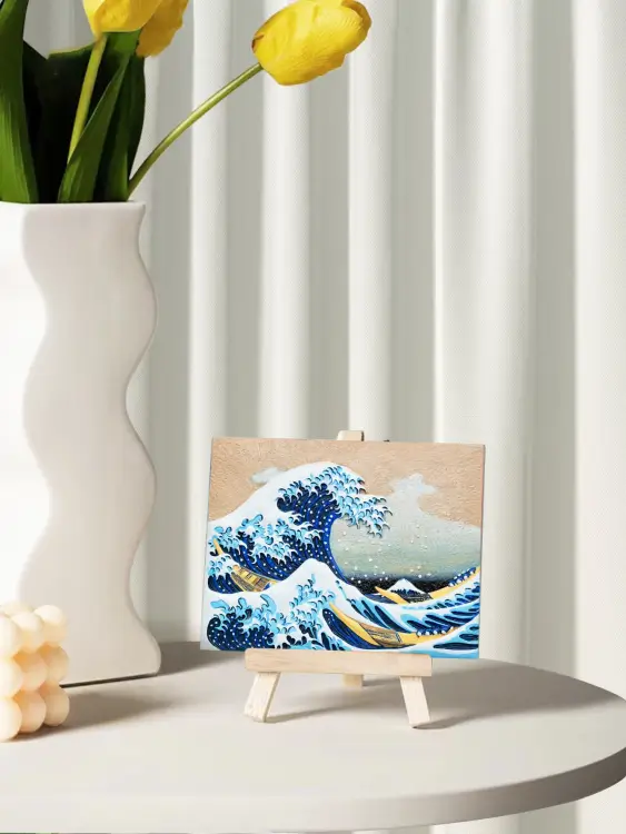 Madness - Resin DIY 3D Painting -Great wave of Kanagawa - 13.5x10cm