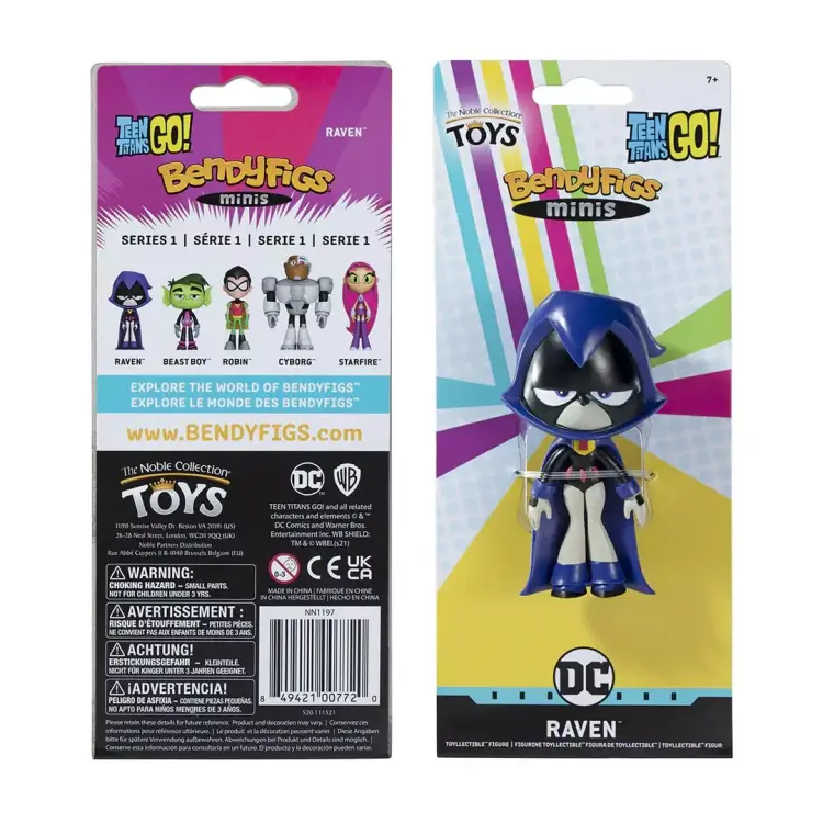 Noble Collection - TEEN TITANS GO - Raven - Mini Bendyfigs Figure 10cm