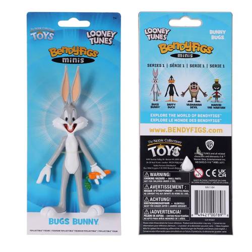 Noble Collection - LOONEY TUNES - Bugs - Mini Bendyfigs Figure 14cm
