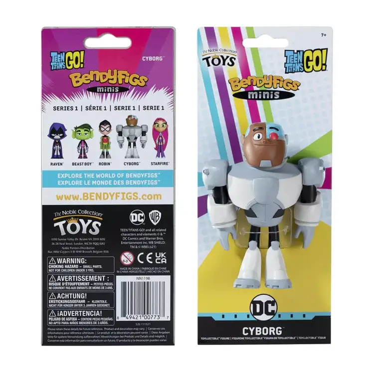 Noble Collection - TEEN TITANS GO - Cyborg - Mini Bendyfigs Figure 11cm