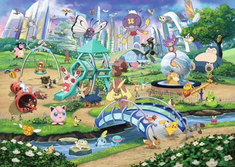 Ravensburger - POKEMON - Eevee & Park - Puzzle 1000P