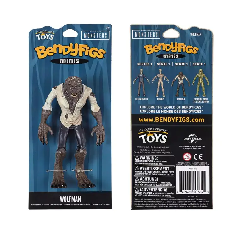 Noble Collection - MONSTERS - Wolfman - Mini Bendyfigs Figure 13cm