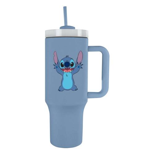 Metalowy Kubek ze słomką i uchwytem - Disney: Lilo & Stitch - 1130 ml