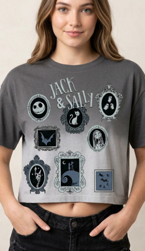 Cotton Division - NBX - Jack & Sally - T-Shirt Women Crop Top (S)
