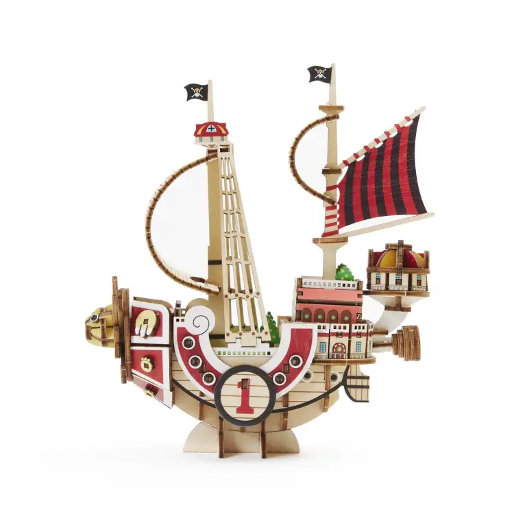 Drewniany Model do składania One Piece: housand Sunny - Wood 13.2x6.4x14.5cm
