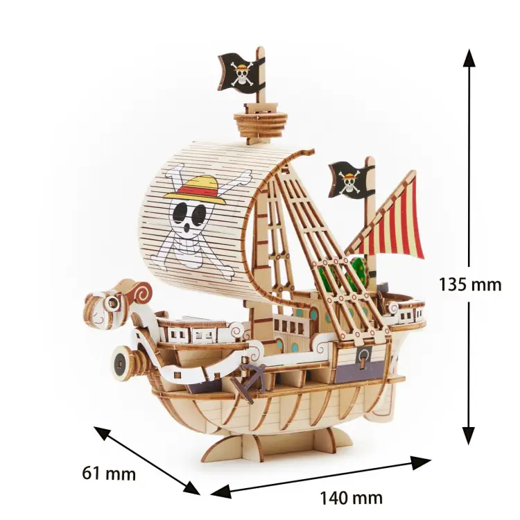 Drewniany Model do składania One Piece: Going Merry - 14x6.1x13.5cm