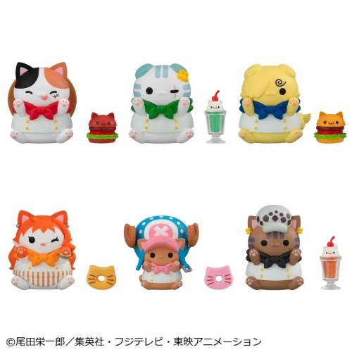 Megahouse - ONE PIECE -Mega Cat Project Nyanpiece Nyan Diner! -Display 3cm (6pcs)