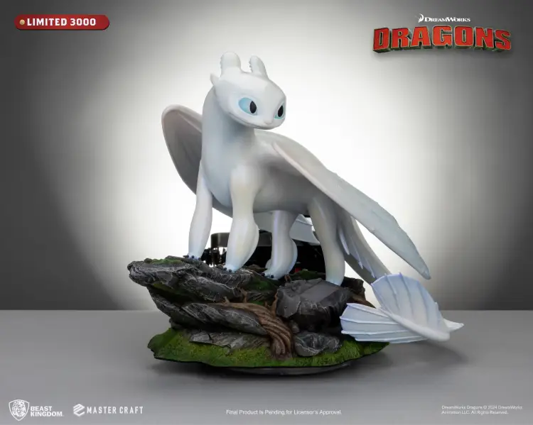 HOW TO TRAIN YOUR DRAGON 3 - Light Fury - Statuetka Master Craft 29 cm