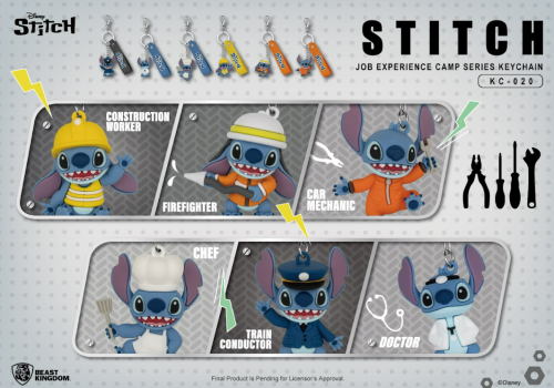 DISNEY - Stitch job experience camp series - 12 breloków do kluczy 4cm