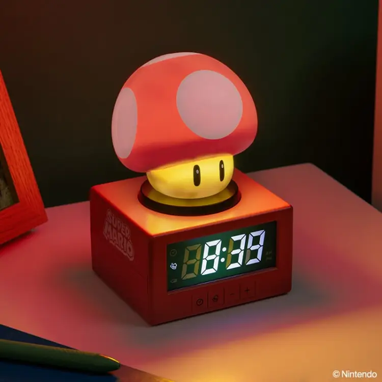 SUPER MARIO - Mushroom - Icon Lamp Budzik 4,7 cala