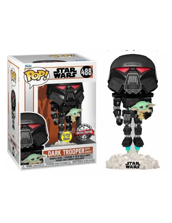 Funko POP! Dark Trooper With Grogu GITD - Star Wars #488