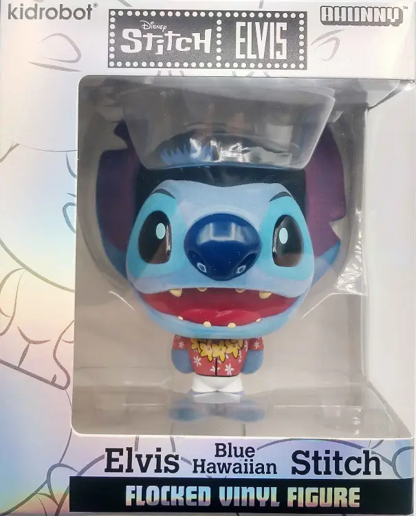 STITCH - Elvis Blue Hawaiian - Bhunny Flokowana Figurka Winylowa - 10cm