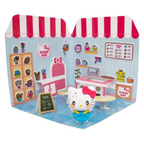 HELLO KITTY - Naklejka Hello Kitty 6cm Dom Kwiat Kawiarnia