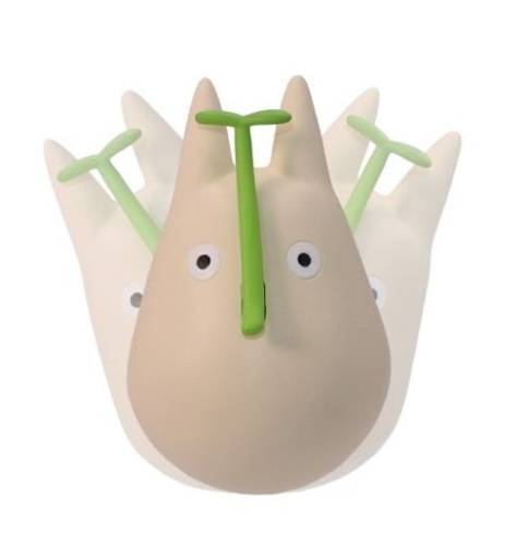 MY NEIGHBOR TOTORO - Biały Totoro z liściem - Figurka Culbuto 4,9 cm