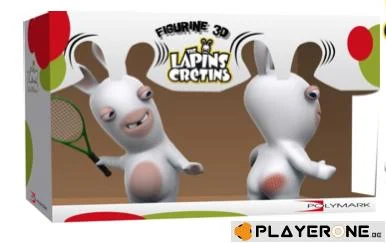LAPINS CRETINS - Figurka królika 3D do tenisa w podwójnym opakowaniu (18 cm)