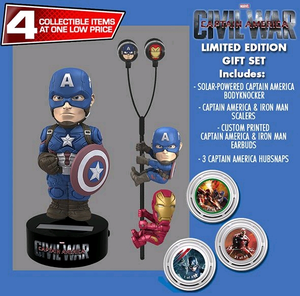 MARVEL - GIFT Set Body Knocker Scalers Hubsnaps - Kapitan Ameryka