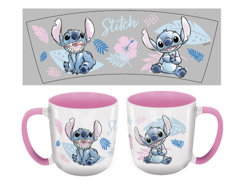 STITCH - Watercolor Pink - Kubek Elite z kolorowym wnętrzem - 13Oz