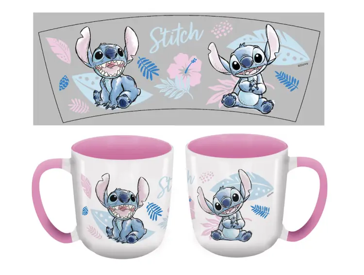 STITCH - Watercolor Pink - Kubek Elite z kolorowym wnętrzem - 13Oz
