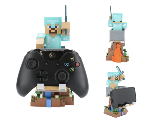 MINECRAFT - Steeve w zbroi - kontroler i wsparcie telefoniczne - 20 cm