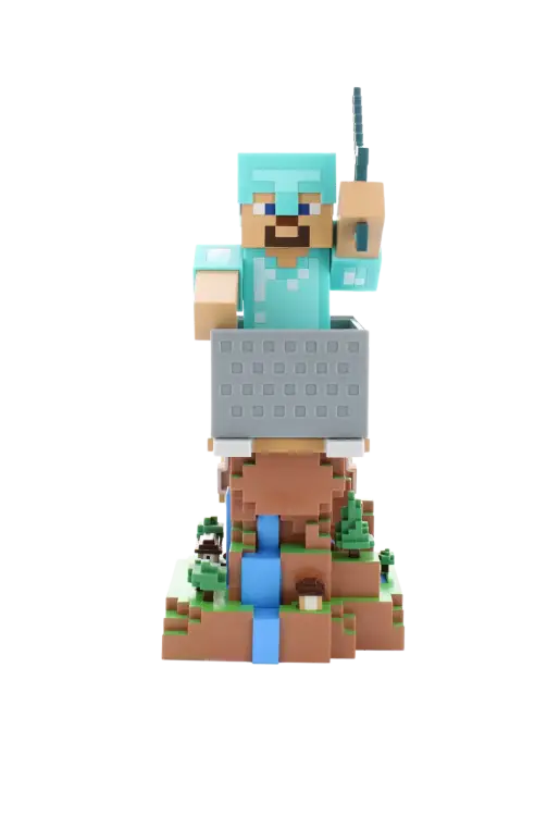 MINECRAFT - Steeve w zbroi - kontroler i wsparcie telefoniczne - 20 cm
