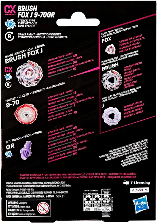 BEYBLADE X - Brush Fox J 9-70GR CX Starter Pack
