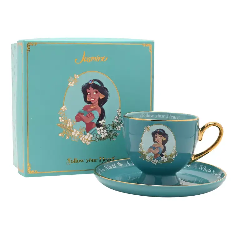 DISNEY PRINCESS - Jasmine - Filiżanka do herbaty ze spodkiem 7 uncji