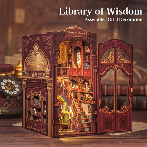 ZESTAW KSIĄŻEK - DIY - Biblioteka Mądrości - 281szt + Oświetlenie LED