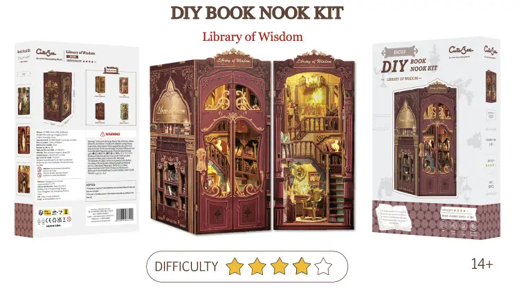 ZESTAW KSIĄŻEK - DIY - Biblioteka Mądrości - 281szt + Oświetlenie LED