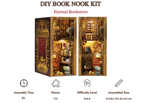 ZESTAW KSIĄŻKOWY - DIY - Wieczna Księgarnia - 172szt + Oświetlenie LED