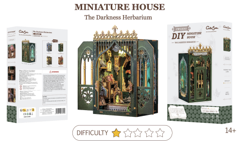 MINIATUROWY DOMEK - DIY - Zielnik ciemności - 90 elementów + oświetlenie LED