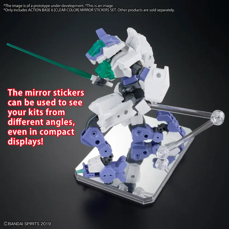 GUNDAM - Zestaw naklejek lustrzanych Action Base 6 (przezroczysty kolor) - Zestaw modelarski