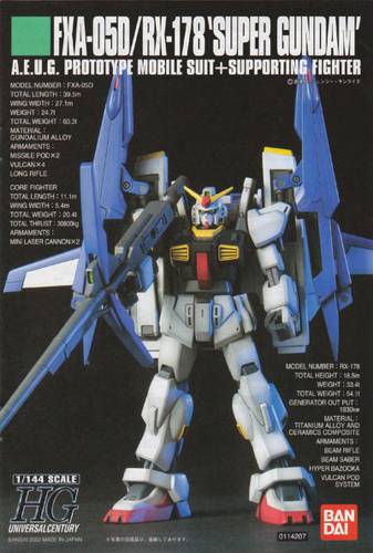 GUNDAM - HGUC - FXA-05D/RX178 Super Gundam 1/144 - Zestaw modelarski