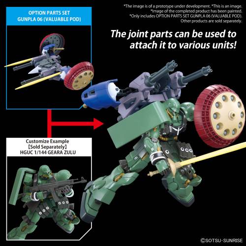 GUNDAM - Zestaw części opcjonalnych Gunpla 06 (cenna kapsuła) - Zestaw modelarski