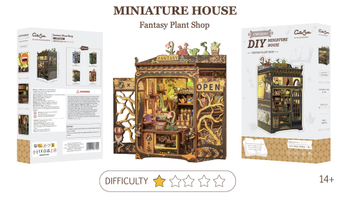 MINIATUROWY DOMEK - DIY - Fantacy Plant Shop - 146szt + Oświetlenie LED