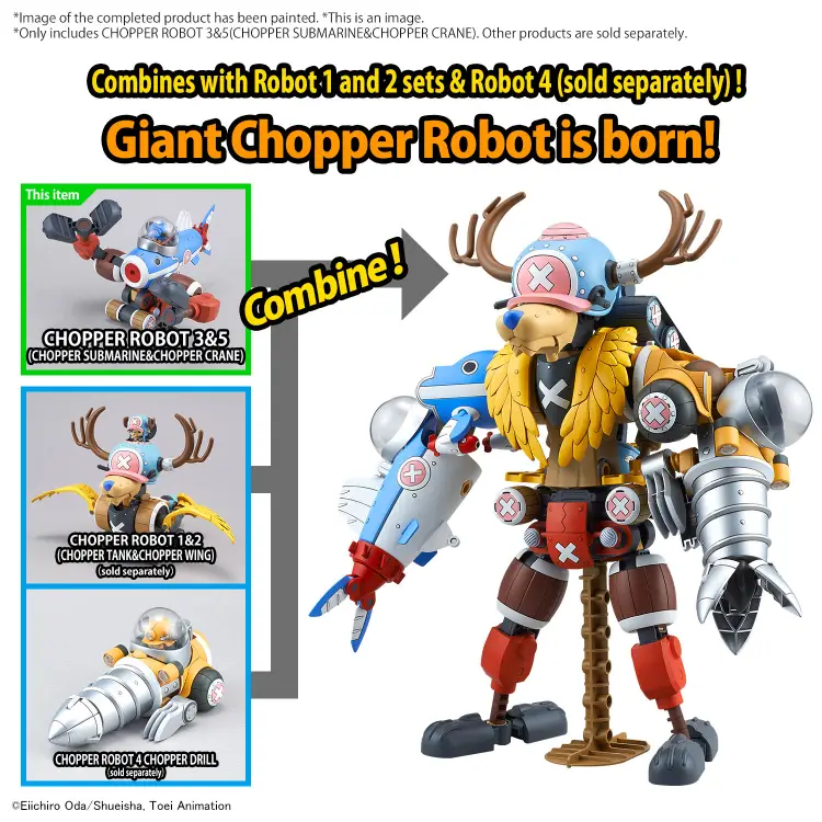 ONE PIECE - Chopper Robot 3&5 (Chopper Submarine & Crane) - Zestaw modelarski