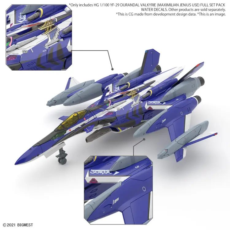 MACROSS - HG1/100 YF-29 Durandal Valkyrie Full Set Water D. - Zestaw modelarski