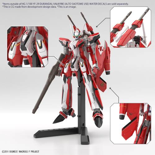 MACROSS - HG 1/100 YF-29 Durandal Valkyrie "Naklejki wodne" - Zestaw modelarski