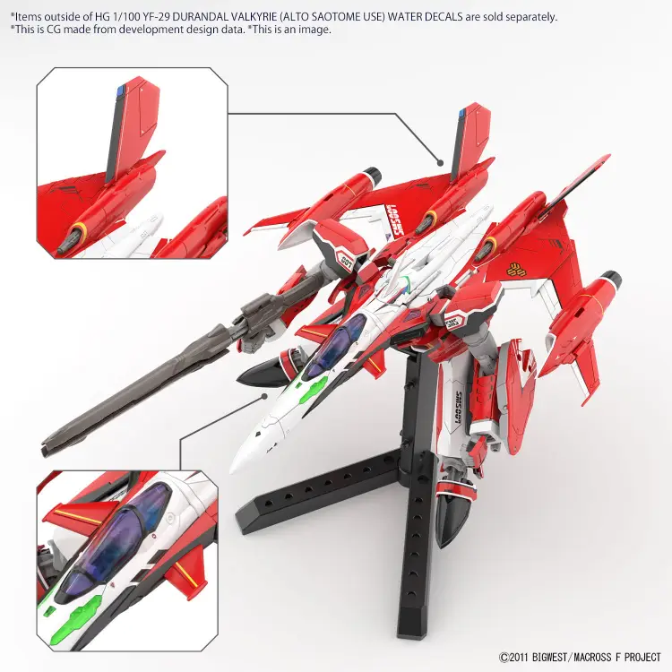 MACROSS - HG 1/100 YF-29 Durandal Valkyrie "Naklejki wodne" - Zestaw modelarski